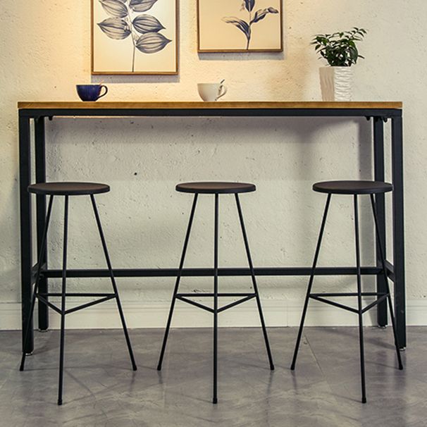 Industrial Rectangle Bar Table Set 1/2/7 Pcs Brown Wooden Bar Table Set