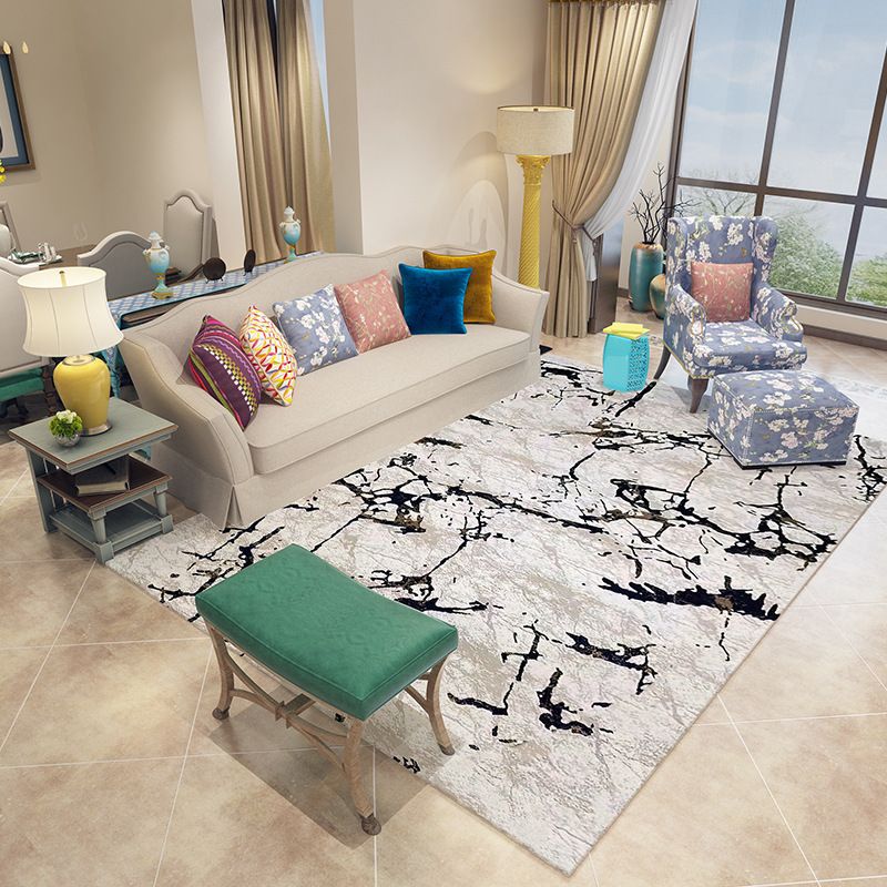 Beige Modern Rug Polyester Graphic Indoor Rug Stain Resistant Rug for Living Room