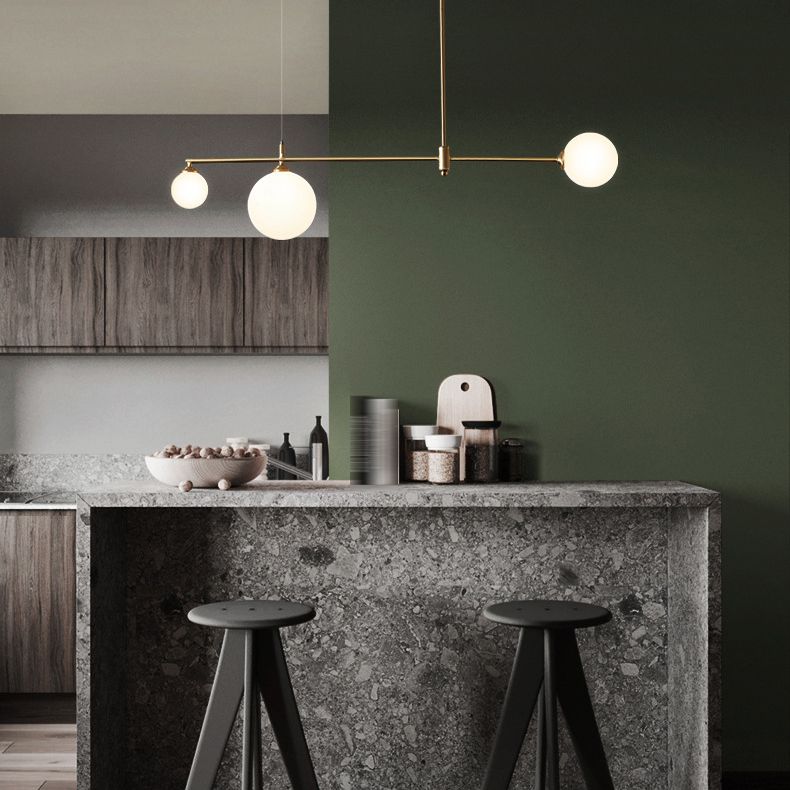 Glass Linear Hanging Lamp Kit Modern Hanging Island Lights for Dining Room