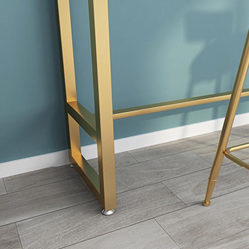 Contemporary Stone Top Bar Table 42-inch Height Iron Pedestal Bistro Table