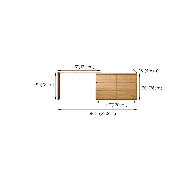 Contemporary Oak With Drawer Natural Mirror Bedroom Dressing Table