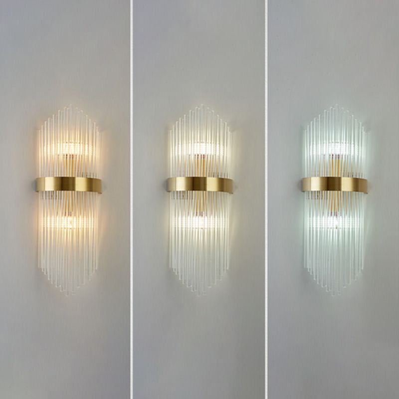 Crystal Geometry Shape Wall Lights Modern Style 2 Light Wall Sconce for Bedroom