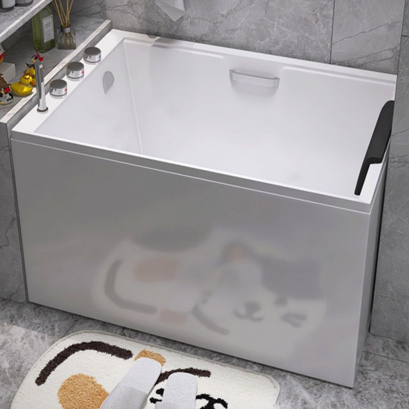 Modern Style Apron Front Bathtub Rectangular Acrylic Bathtub in White
