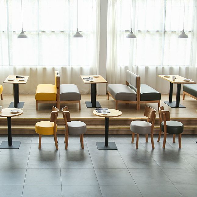 Moderner Holz- und Holzküche Tisch brauner Tisch mit schwarzem Rahmen für Esszimmer