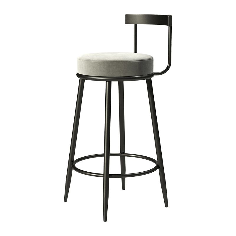 Round Seat Upholstered Counter Stool Industrial Armless Bar Chai