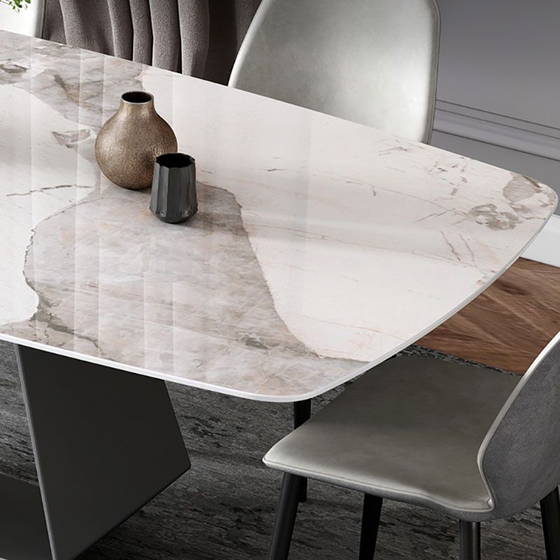 Minimalist 1/4/5/7 Pieces Rectangular Dining Table Set Sintered Stone Furniture for Home