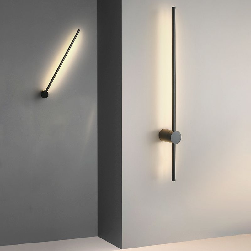 Linear Black 1 - Light Wall Light Iron Contemporary Wall Lighting Fixture