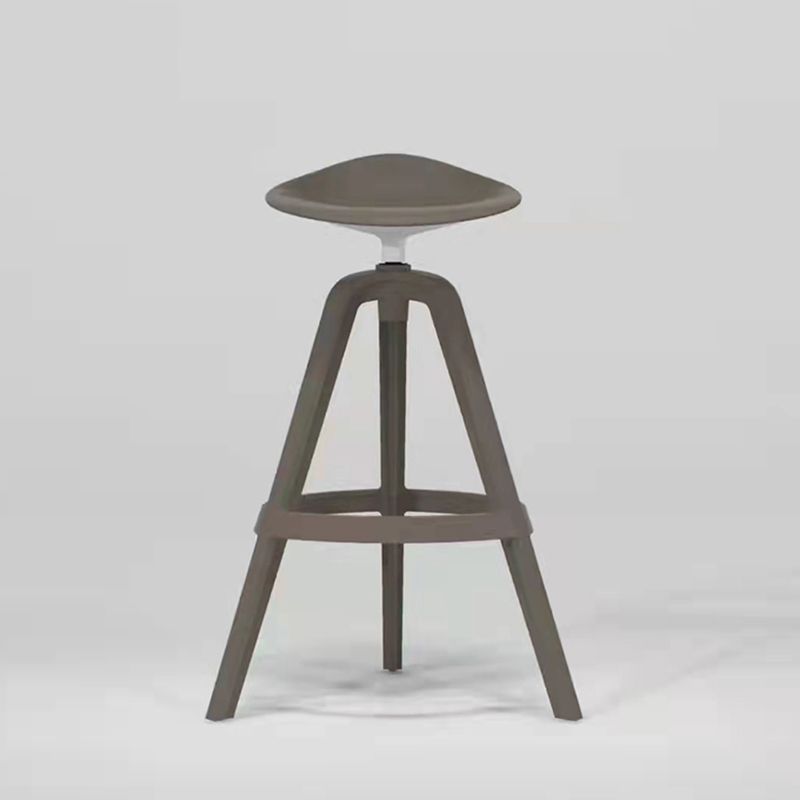 Scandinavian Swivel Bucket Bar Stool Plastic Armless Bar Stool with with 3 Legs