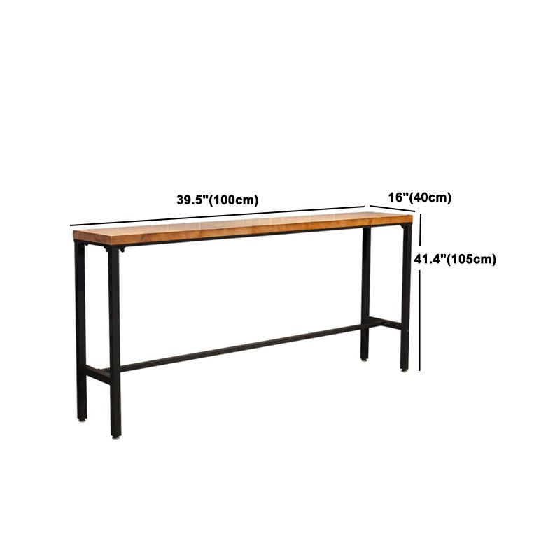 1/5 Pieces Industrial Rectangle Pub Table Set Wooden Counter Table with High Stools