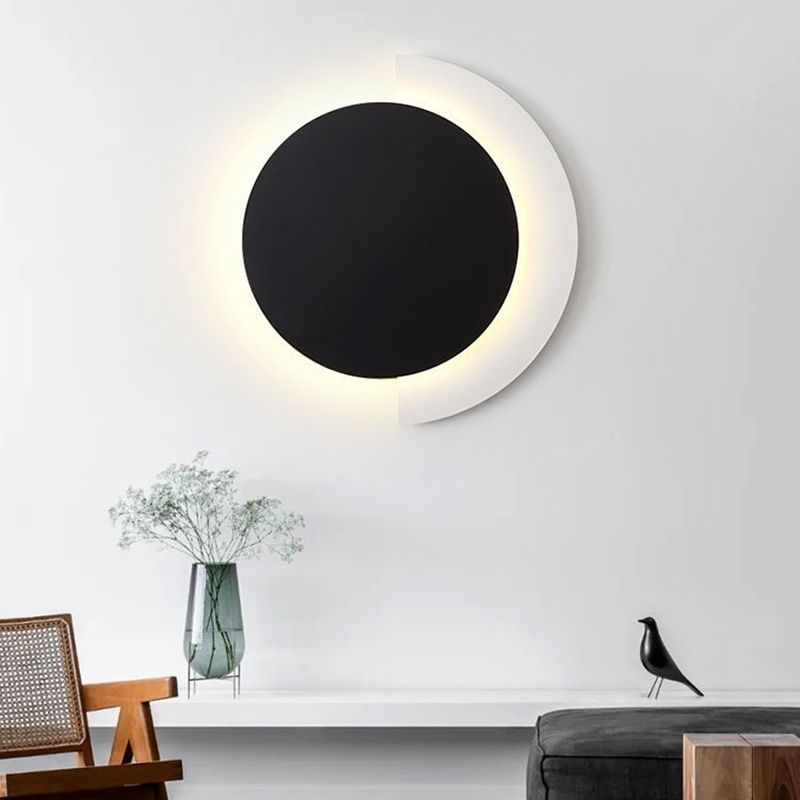 Single Modern Wall Mounted Sconce LED Round Wall Light in Green/Black/Orange Finish