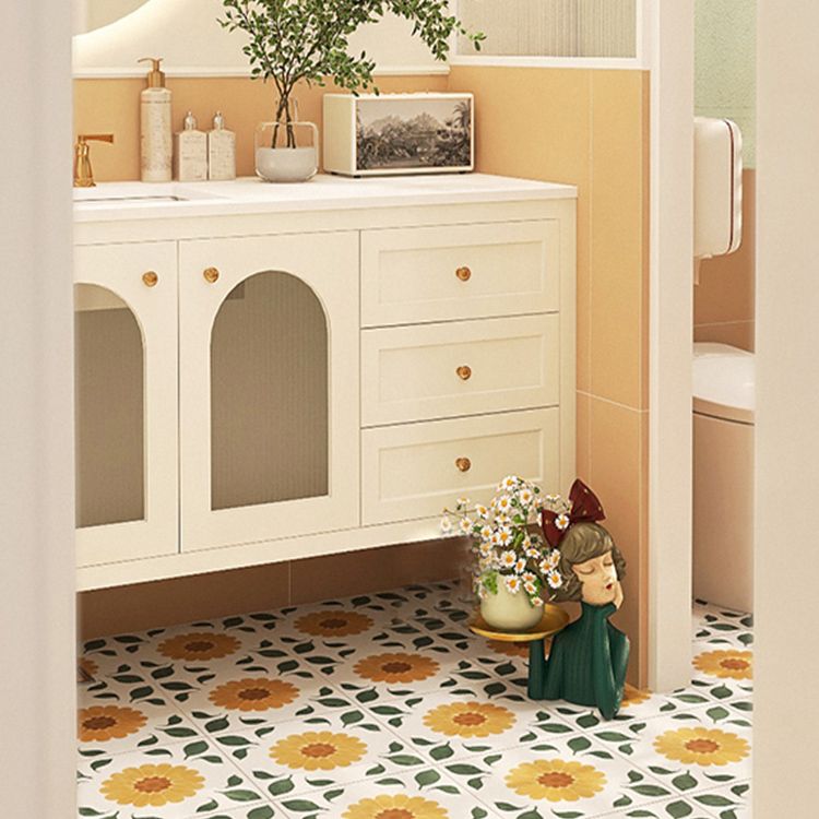 Patterned Singular Tile Ceramic Indoor Floor Tile with Square Shape