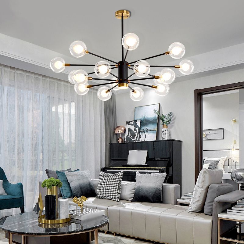 Multi Light Spherical Branch Hanging Lights Modern Style Glass Hanging Lighting for Study