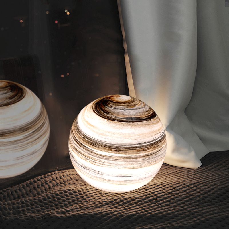 Lampada da tavolo da soggiorno in vetro a 1 lampadina con illuminazione notturna creativa e moderna