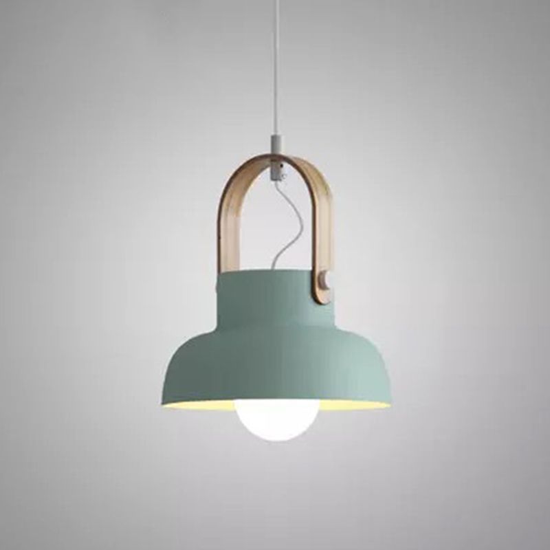 Wooden Handle Pendant Ceiling Light Simplicity Pendant Lighting Fixture for Dinning Room