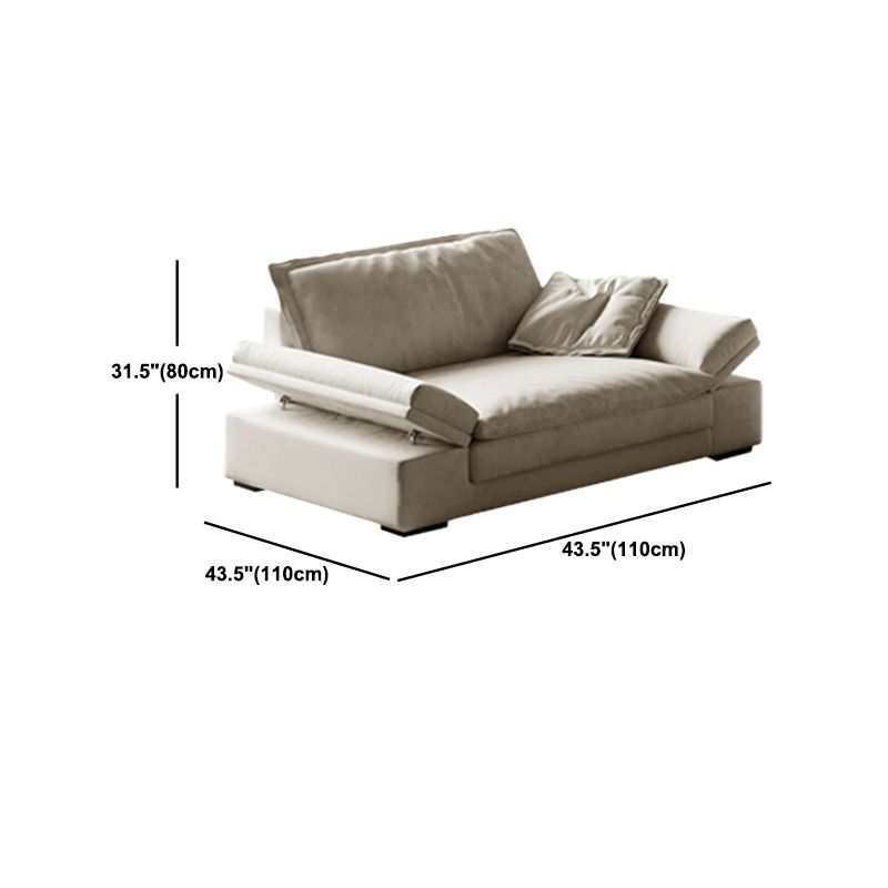 Scandinavian Cream Cushion Back Stain-Resistant Faux Leather Sofa