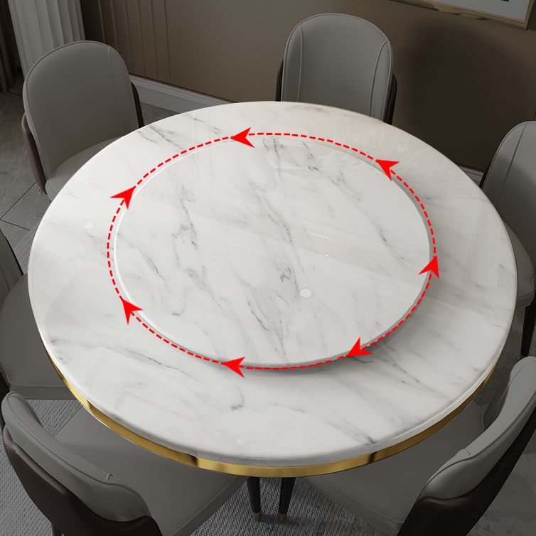 Luxury Style Marble Dining Table Single Pedestal Base Round Table for Home