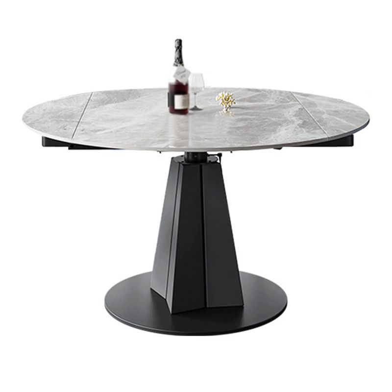 Contemporary Round Dining Table Sintered Stone Dining Table with Pedestal Base