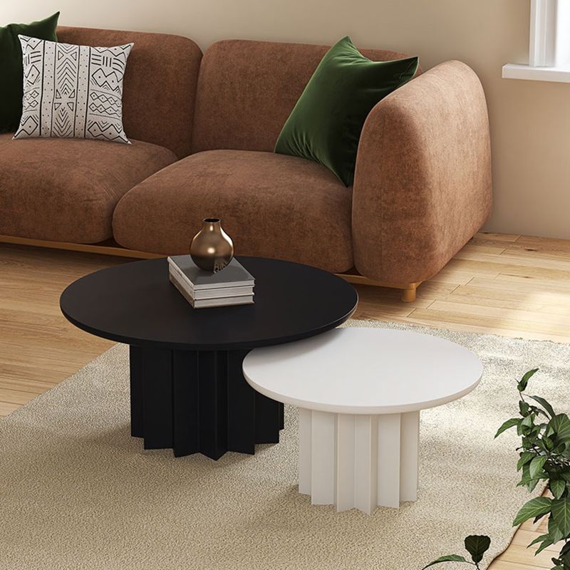 Scandinavian Dia 23.6"/31.5" Cocktail Table, Wooden Pedestal Coffee Table