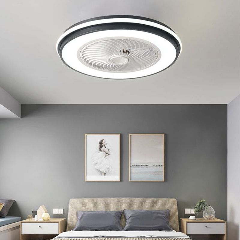 Abgerundete Deckenventilator Lampe Schlafzimmer Metall Nordic Style LED Semi-Flush Mount Light