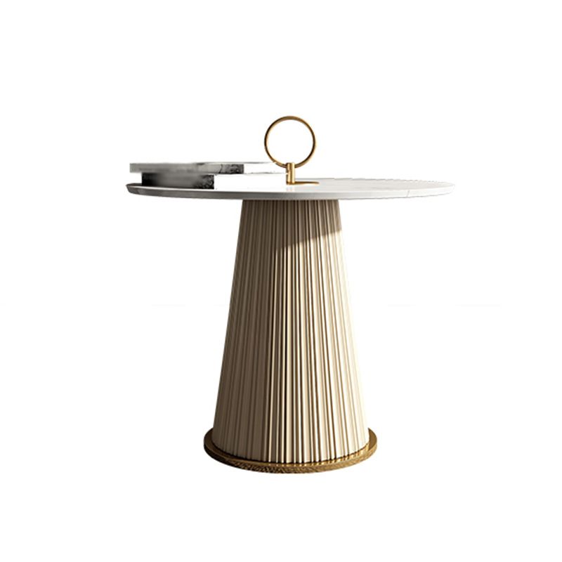 Ceramic Veneer Material Round Metal Material Modern Style Coffee Table