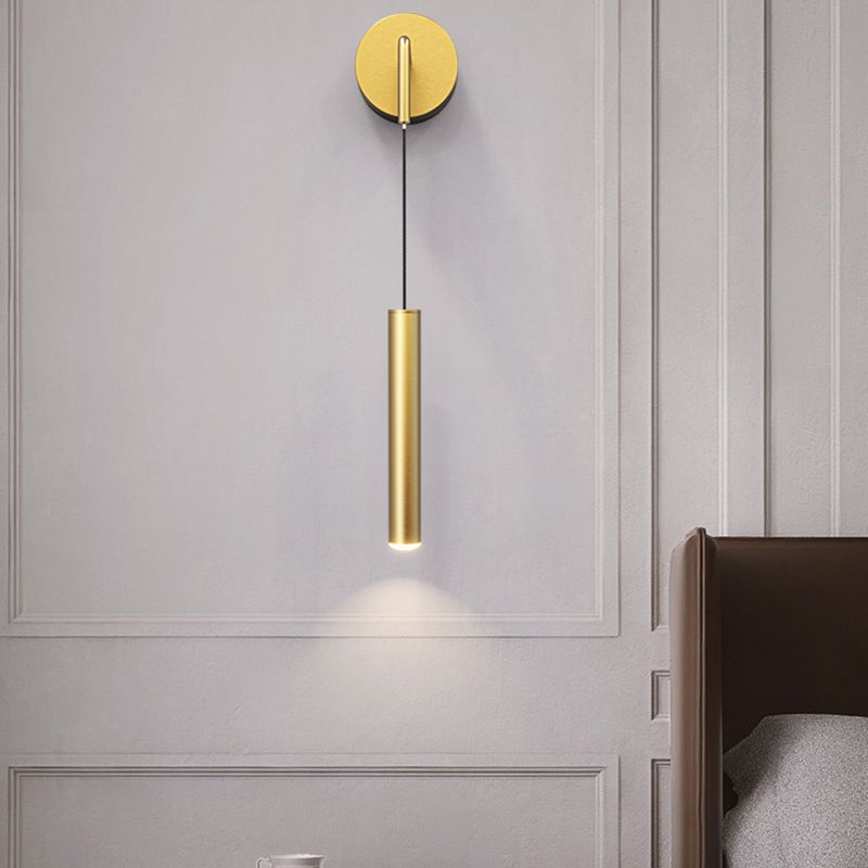 Cylinder Shape Metal Wall Lighting Idea Modern Style 1 Light Wall Mounted Lamp