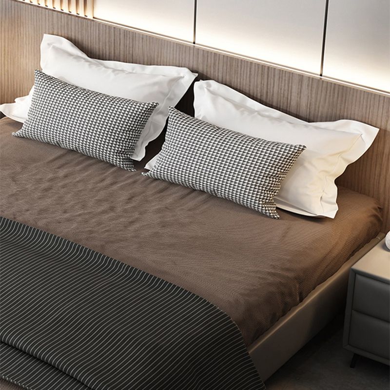 Modern Wood and Upholstered Platform Bed Frame Mattress Included Bed