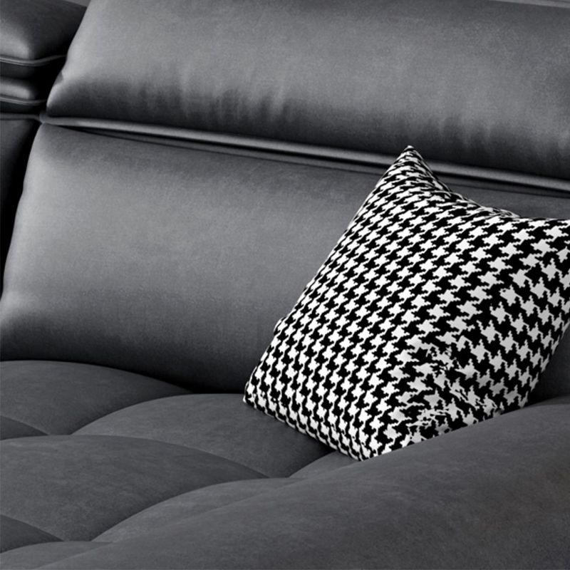Modern 39.3"H Faux Leather Pillow Top Arm Sofa & Chaise for Living Room