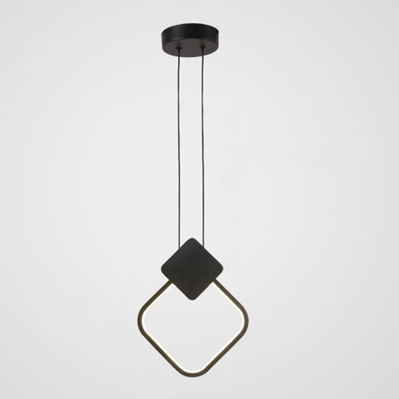 Silicone Black Led hangende lamp in moderne artistieke stijl aluminium lineaire hanglamp voor slaapkamer
