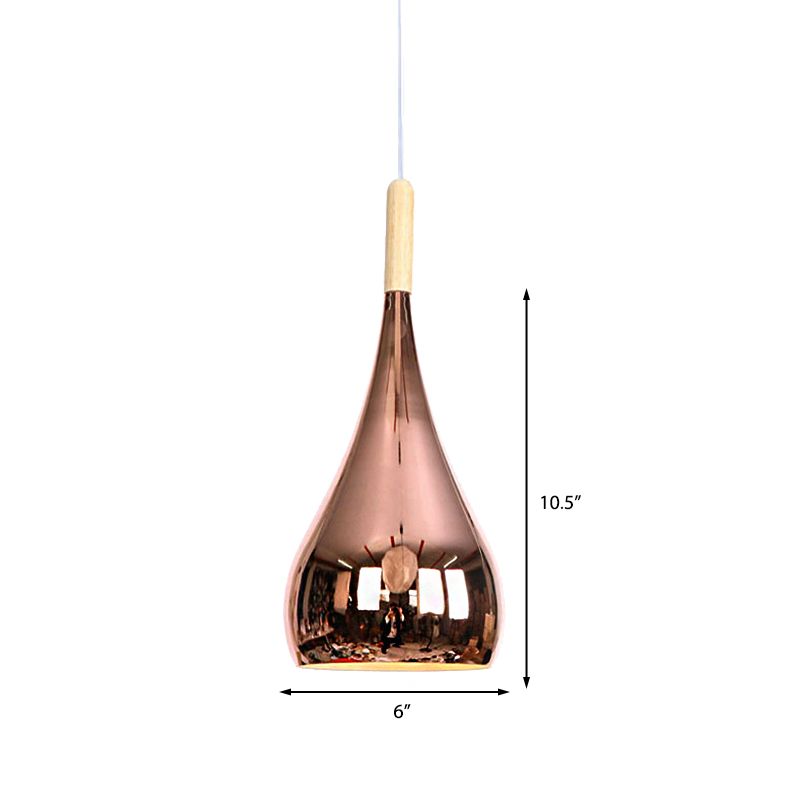 1 lágrima lágrima de lágrima lámpara colgante de lágrima contemporánea cromada/oro colgante de metal de metal de oro para cocina para cocina