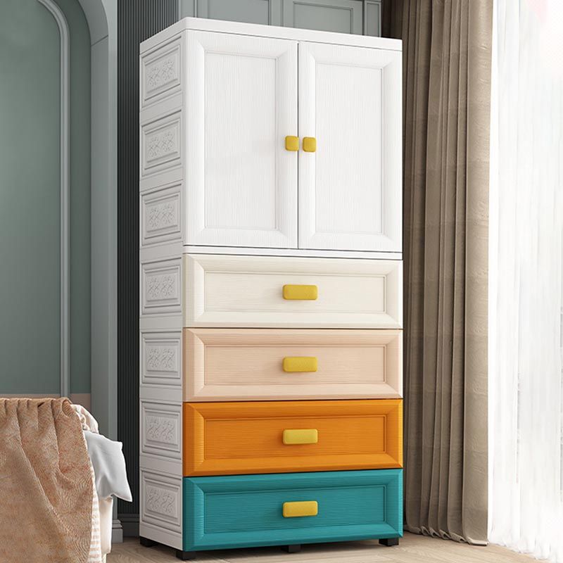 Contemporary Style Wardrobe Plastic Bedroom Wardrobe Closet with Storage