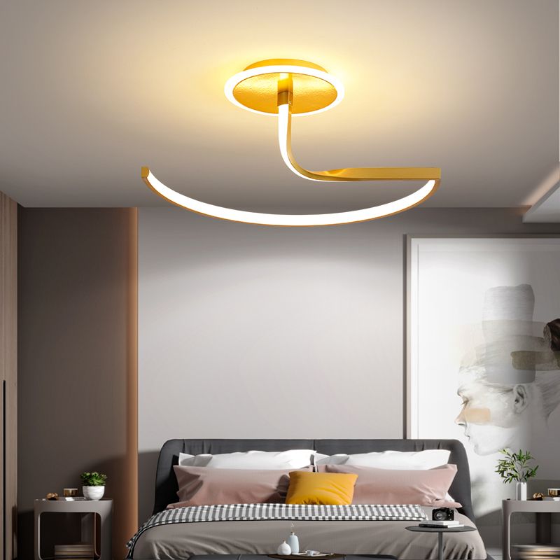 Plafonniers de forme linéaire en métal de style moderne, 2 lumières montées au plafond