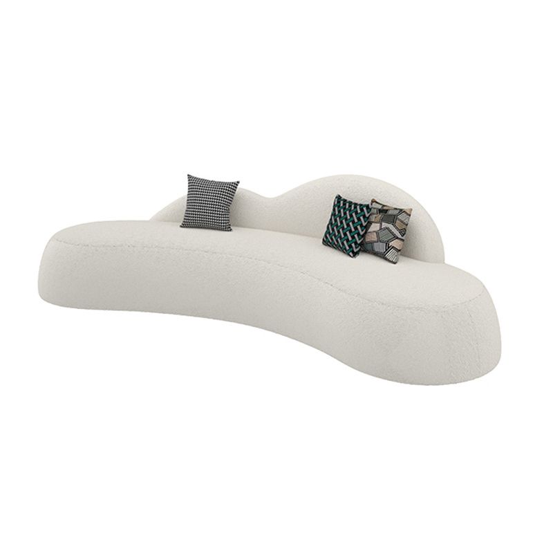 Modern fabric Curved Sofa Armless Sofa with 2 Pillows for Living Room