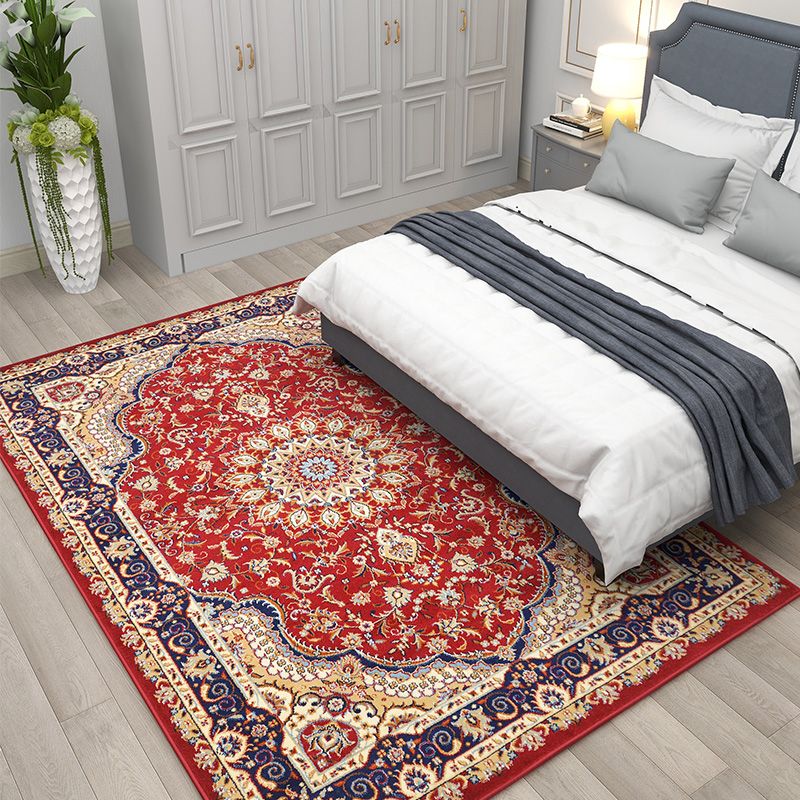 Multicoloe antiek gebied tapijt polyester bloem binnen tapijt anti-slip rugtapijt voor woonkamer