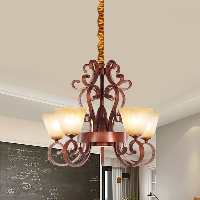 Lampadario a pendente a 9 tradi a pendente trapezoide rustico vetro appeso a soffitto con braccio in ottone in ottone