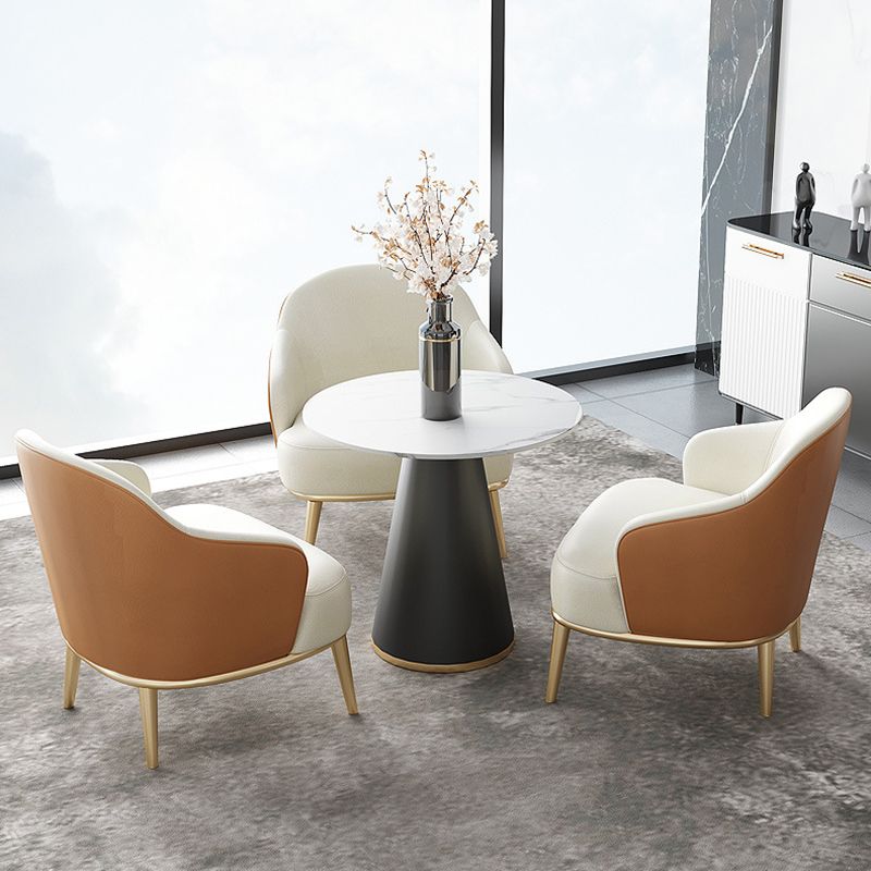 Metal Traditional Luxury Round Indoor Table Sintered Stone Top Table for Home