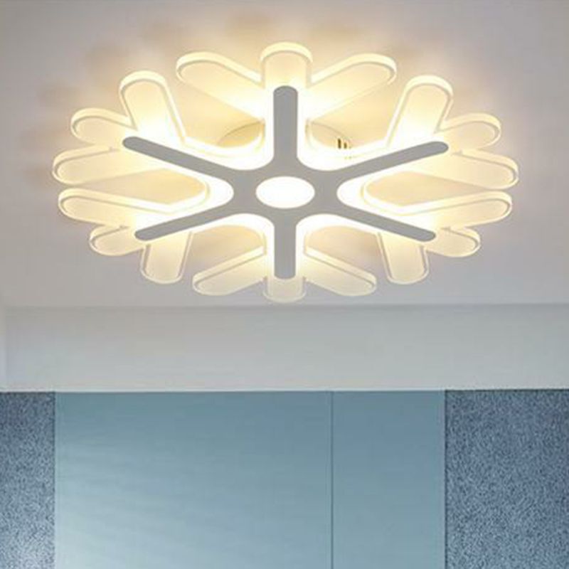 Flocon de neige acrylique LED encastré moderne transparent encastré salon plafonnier