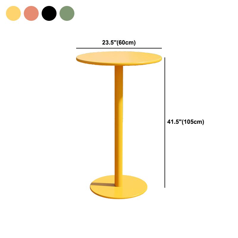 Modern Metal Bar Table Round Dining Table - 23.6" L x 23.6" W x 41.3" H