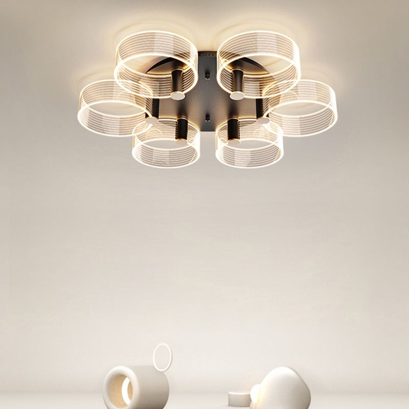 1-Circulo de luz moderno de luz de descarga de luz LED techo de metal LED montado para la sala de estar