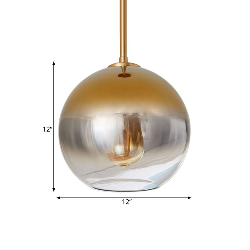 8 "/10"/12 "W -Globus Anhänger Beleuchtung Nordisches Glas 1 Leichtes Splitter/gold hängendes Licht