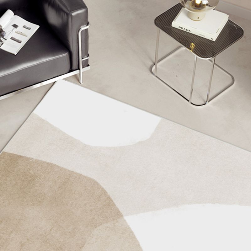 Brown Tone Home Decor Carpet Simplicity Abstract Color Block Area Rug Polyester with Easy Care Rug