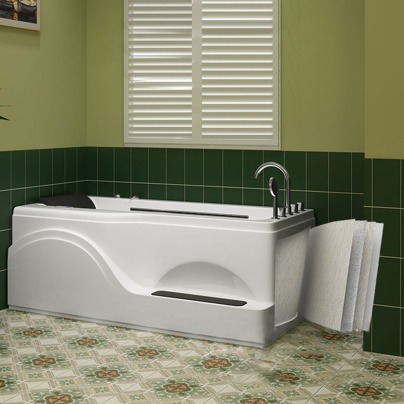Rectangular Alcove Bathtub Acrylic Home Bath Tub in White for Bathroom