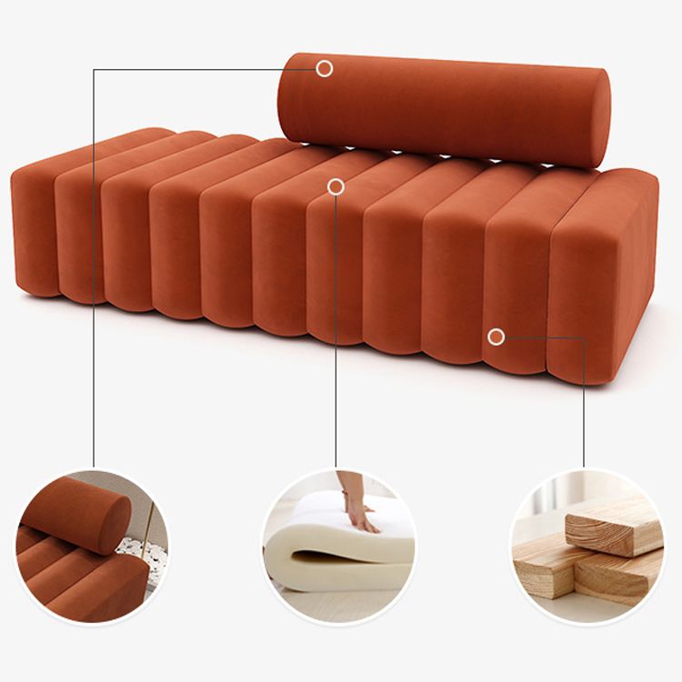 16.92" H Velvet Armless Sofa Statement Modern Sofa for Living Room