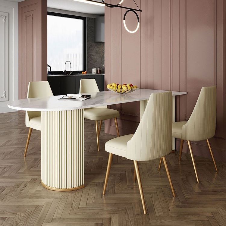 Traditional Luxury Dining Table Sintered Stone Table for Kitchen