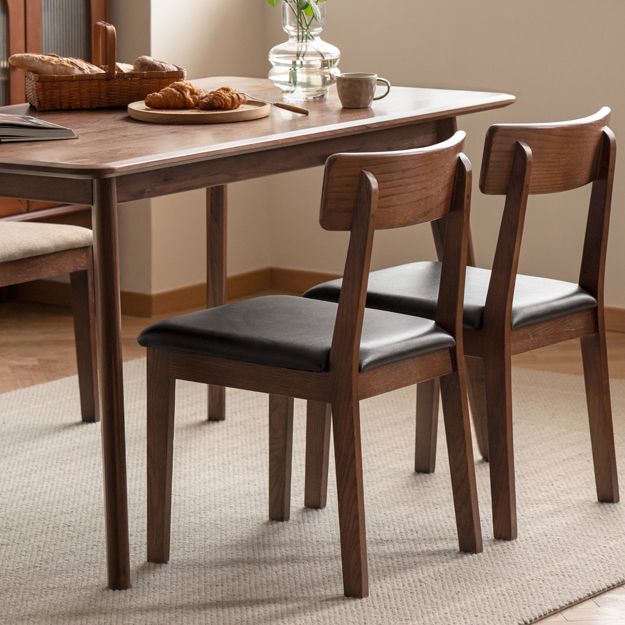 Contemporary Upholstered Armless Chair Indoor Oak Dining Chair