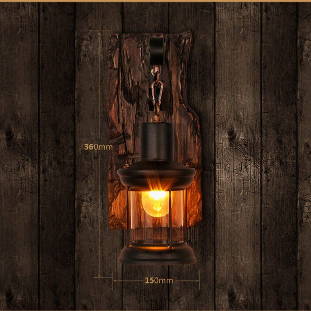 Ideas de iluminación de pared de madera de luz montado en la pared de estilo industrial para loft para restaurante Corridor Restaurant