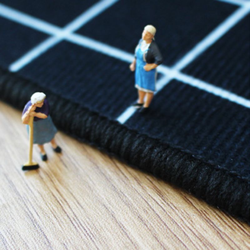 Green Nordic Rug Polyester Color Block Rug Stain Resistant Rug for Living Room