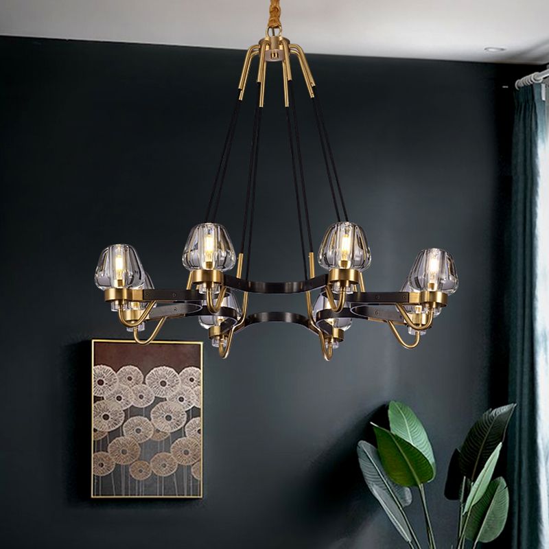 Multi -lichten kristal kroonluchter verlichtingsarmaturen moderne stijl cirkelvormige hanglamp