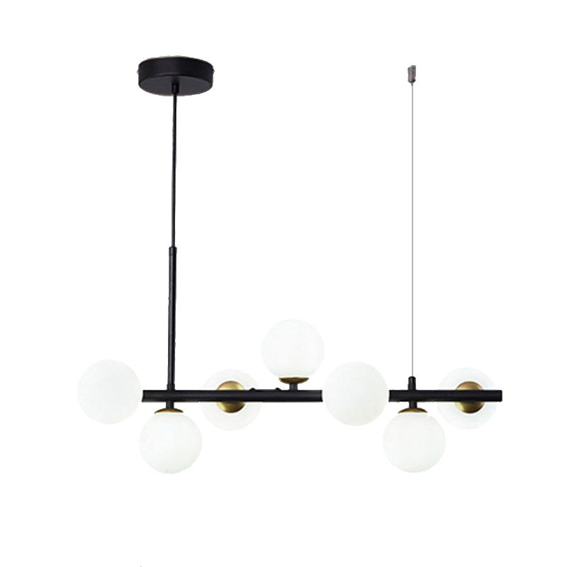 Ball Shape Glass Island Chandelier Modern Style Multi Lights Island Ceiling Light