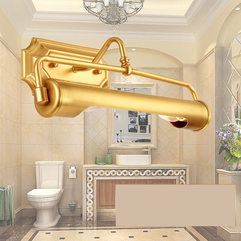 14" Long Metallic Bar Vanity Light Mid Century Modern Wall Mount Light in Brass