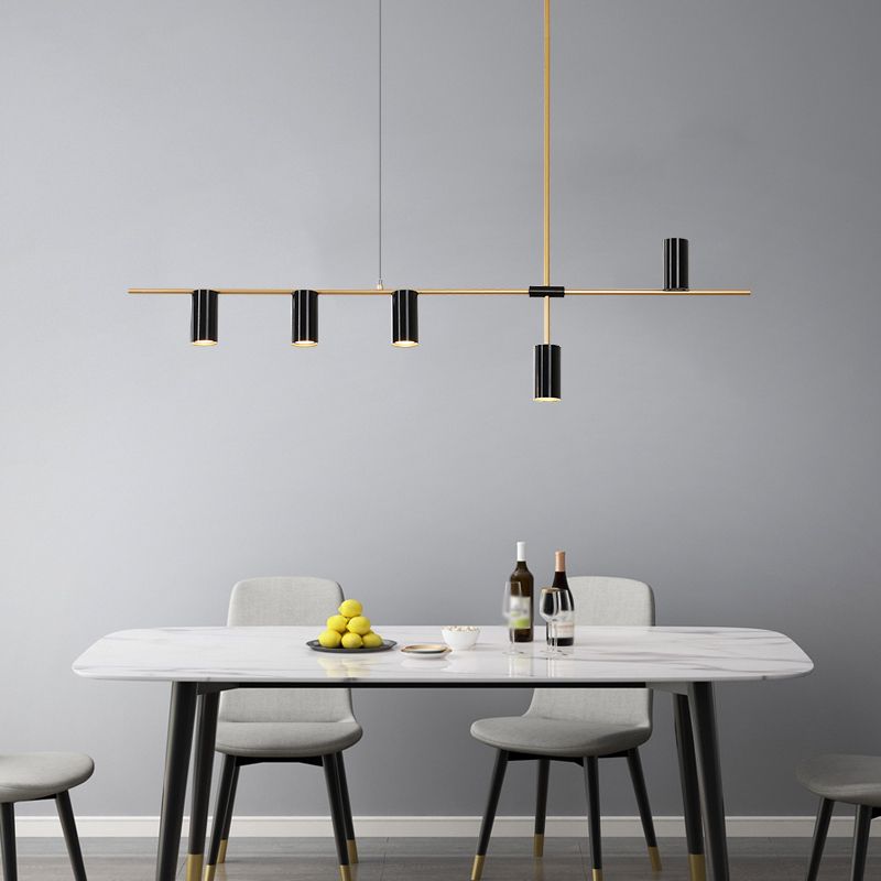 Moderne stijl cilinder eiland verlichtingsarmaturen metalen hanglamp armaturen